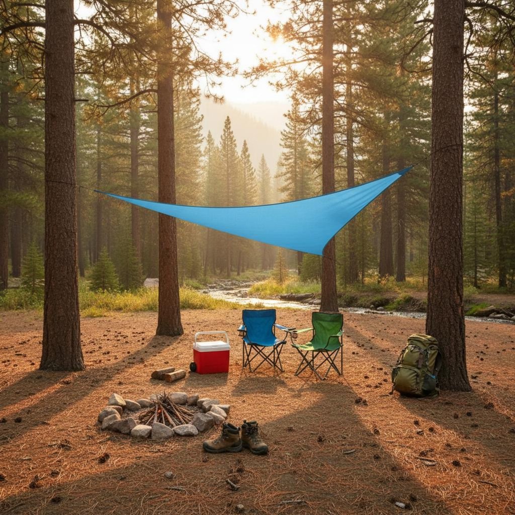 บล็อกสามเหลี่ยม Sun Shade Sail Multi-Functional Sun Shade Sail Tear-Resistant สําหรับ Campers, Backy