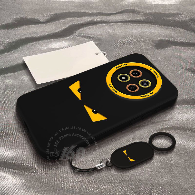 เคส Honor X9D X9C 5G เคสลายอีโมจิมอนสเตอร์ตากลม ขนาดผิวด้าน กันกระแทก พร้อมสายคล้องโทรศัพท์หนังฟรี เคสซิลิโคนเนื้อนุ่มป้องกันรอยนิ้วมือ