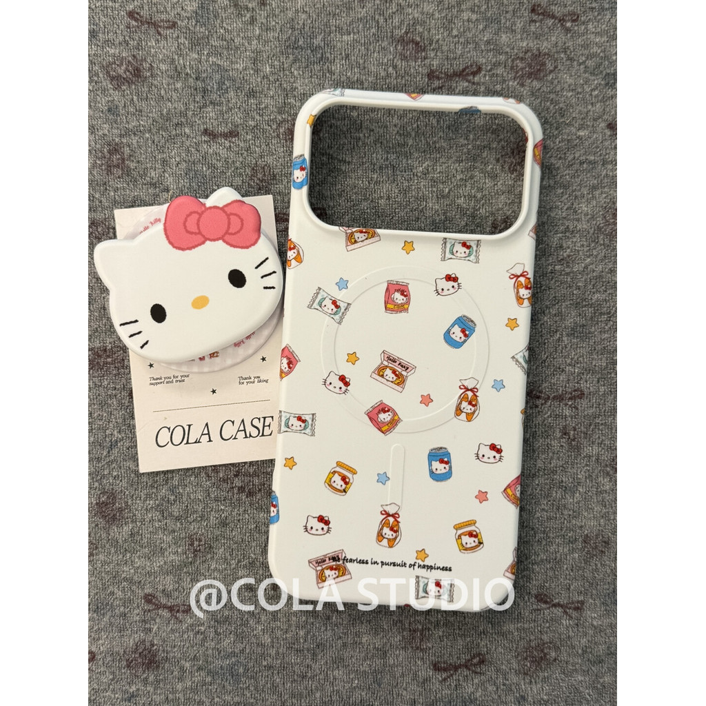เคสแม่เหล็ก Hello Kitty Candy Pattern Matte Half-Casing Hard Case สําหรับ iPhone 17 Pro Max 16 Pro 15 14 Pro Max – โปรปัง