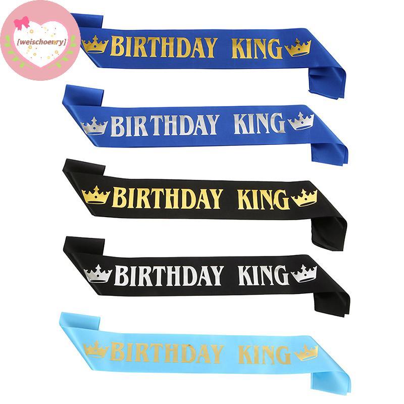 WW Birthday King Sash สําหรับผู้ชาย Boy Happy 16th 18th 20th 30th Birthday Party Decor TH