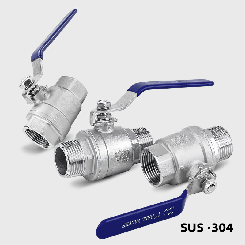 304 บอลวาล์วสแตนเลส 2 ชิ้น เอสเอส วาล์วควบคุมการไหลของน้ํา 1/4" 3/8" 1/2" 3/4" 1" เกลียว