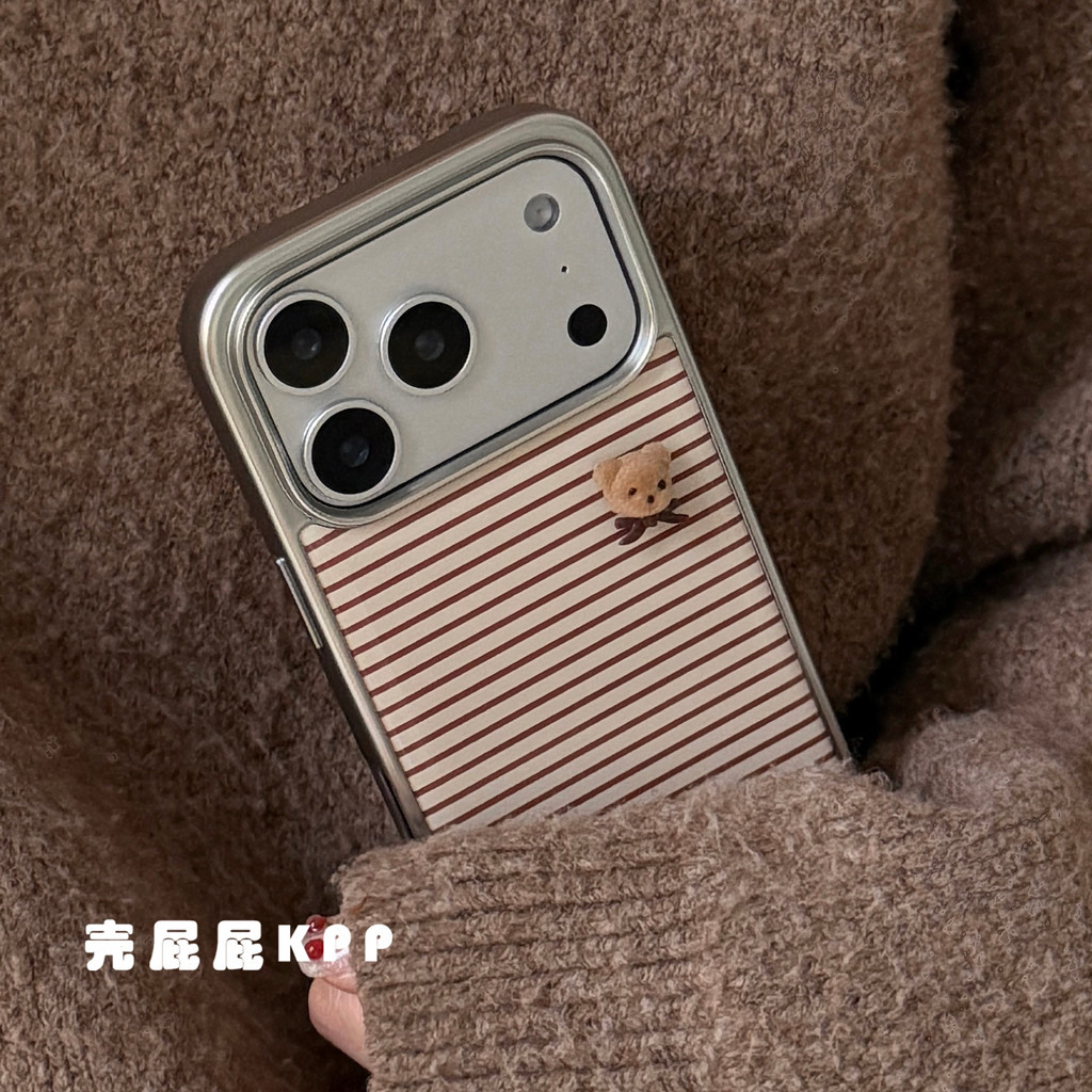 Huiwanju ลายเรียบง่ายน่ารักสามมิติหมี i เหมาะสําหรับ iPhone17Pro Apple 17ProMax เคสโทรศัพท์มือถือ iPhone14 รวมทุกอย่าง 17 ใหม่ 16Promax เคสป้องกัน 13 อีพ็อกซี่อ่อน