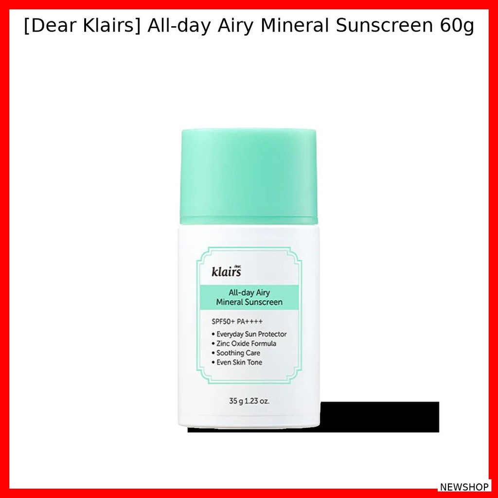 [Dear Klairs] All-day Airy Mineral Sunscreen 60g / Lightweight Effecti by NEWSHOP