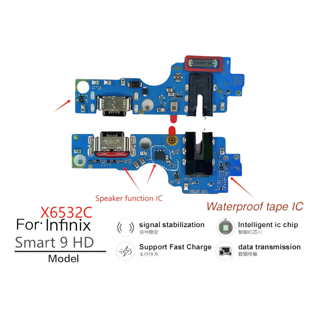 สําหรับบอร์ดเชื่อมต่อการชาร์จ Infinix Smart 9 Hg X6532c