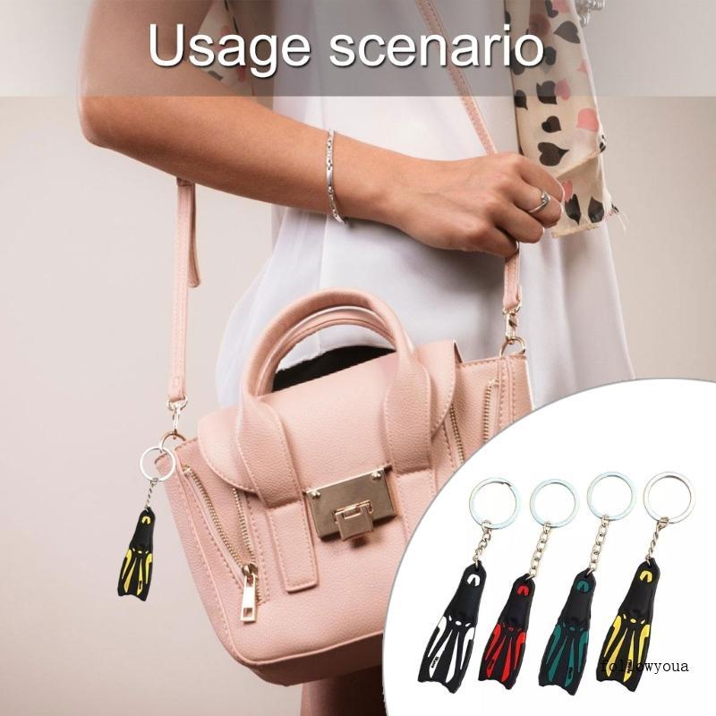 Fol 1 ชิ้นซิลิโคน Diver Fin พวงกุญแจ Elegant Key Holder Ocean Theme อุปกรณ์เสริม 13 ซม.