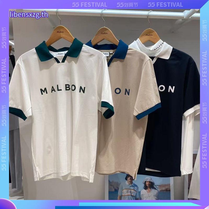 ฤดูร้อน 25MALBON Golfเสื้อผ้าผู้ชายMALBONผู้ชายคอปกแขนสั้นQuick-Drying Breathableยืดกีฬาเสื้อยืดเกาห
