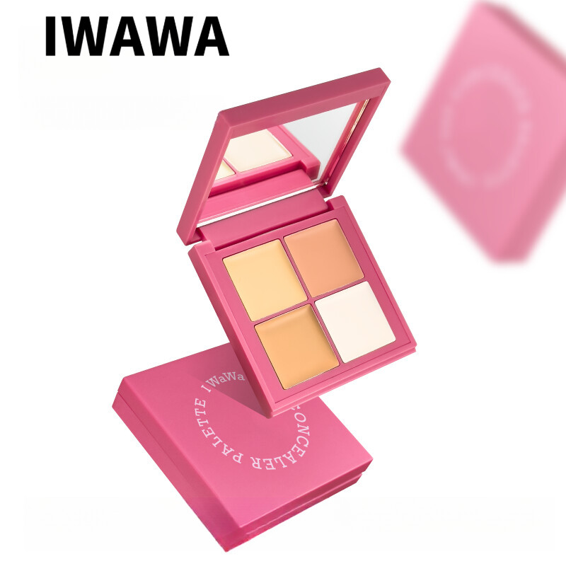 IWAWA Concealer Palette Four Colors Brightening Powder Highlighter Contouring Covering Spots Acne Ma