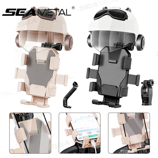 SEAMETAL ที่จับมือถือมอเตอร์ไซค์ รุ่นใหม่ ที่ยึดโทรศัพท์ หมวกกันแดด พร้อมม่านกันฝน ใช้ได้กับรถมอเตอร์ไซร์