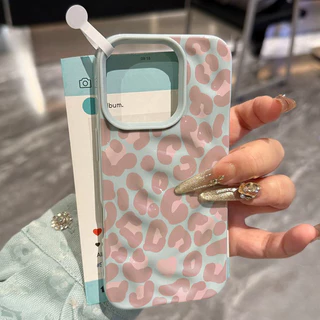 เคสไอโฟน17 สำหรับ IPhone 15 11 16 13 14 12 Pro Max XR X XS MAX 15 16 14 6 6S Plus เคสลายเสือดาวหวานๆ ของแบรนด์สุดเทรนดี้