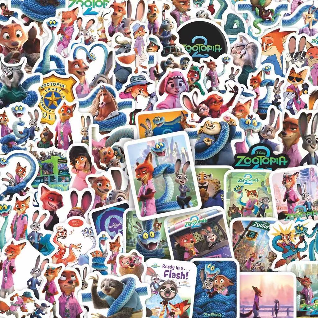 สติ๊กเกอร์ diy Notebook Decorative Crazy Zoo Zhang Cultural Creative Handbook 100 Movie Cartoon Stic