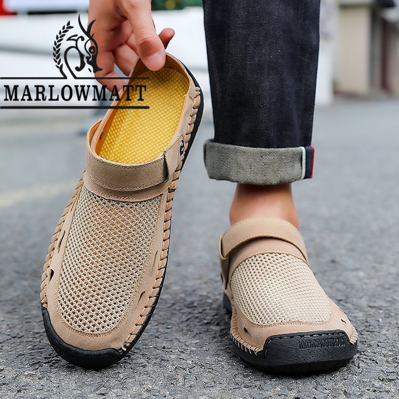 Marlowmatt شبشب رجالي جلد مضاد للانزلاق والماء — صورة 6