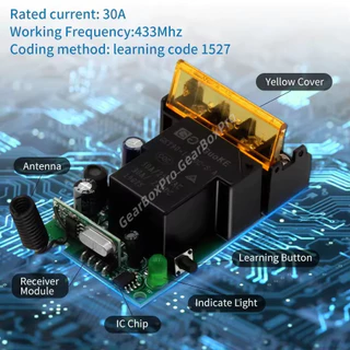 433MHz 220V สวิตช์รีโมทควบคุมปั๊มน้ำ 1CH 30A รีโมทไร้สาย เปิดปิดไฟ รีโมทคอนโทรลควบคุมระยะไกล ใช้กับปั๊มน้ำ ไฟบ้าน ฟาร์ม