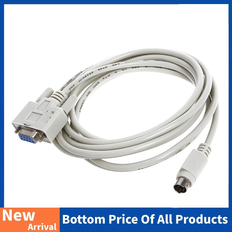 DB9P ถึง 8P Mini Din RS232 ดาวน์โหลดสายสีขาว 8.2 Ft สําหรับ PLC -EH