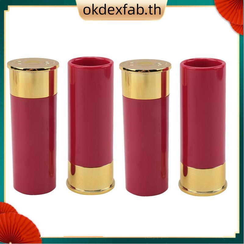 4PCS 12 Gauge Shot แว่นตา Tequila Shot แก้ว 9.2 X 3.2 X 3.6 ซม.