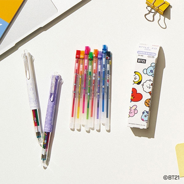 Uni BTS BT21 Special Edition Limited Edition Stylefit Refill 0.38mm 8-Color Set UMR-179BT-38
