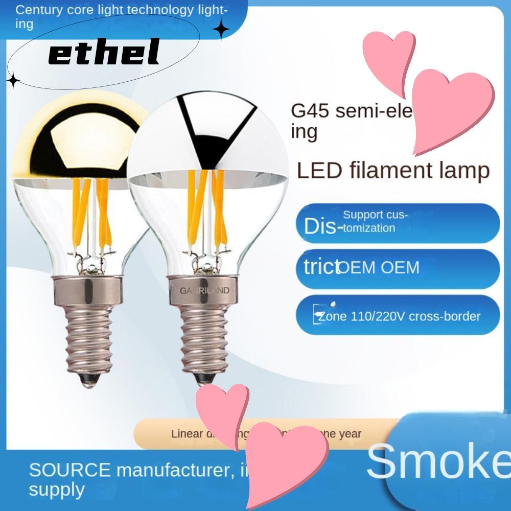 ETHEL หลอดไฟ LED, E12/E14/E26/E27 หลอดไฟคริสตัลวอร์มไวท์, 2023 หลอดไส้เทียน 4W หลอดไฟ LED สีขาวนวล