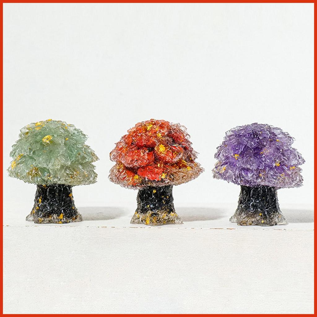 คริสตัลธรรมชาติหินคริสตัลหิน Maple Tree Shape Hand-Polished Home Art ตกแต่งสําหรับห้องนอน hotedsth