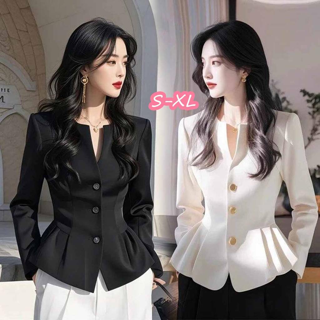 ohho#เสื้อเชิ้ตสีขาวทรงเข้ารูปสไตล์ฝรั่งเศสสำหรับผู้หญิง สไตล์ใหม่ หรูหรา เบา สบาย ดูดีมีระดับ เก๋ไก๋ มีเอกลักษณ์ 99315