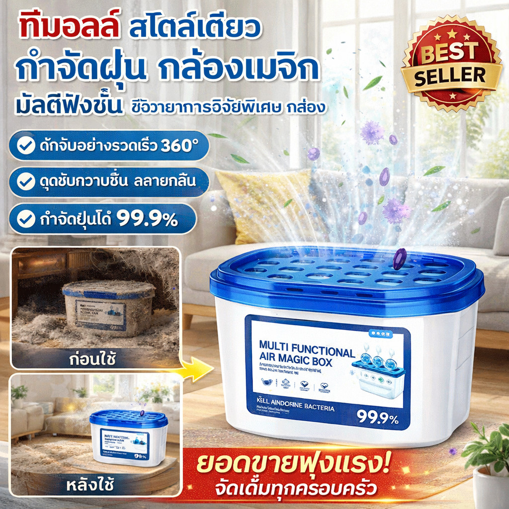 พลังไอออนลบ อเนกประสงค์ กล่องดักฝุ่นอัจฉริยะ / แบบพกพา ลดกลิ่นและเชื้อแบคทีเรีย กล่องเมจิก / มัลติฟังก์ชัน สะอาดปลอดภัย บ๊อกซ์ลบฝุ่น
