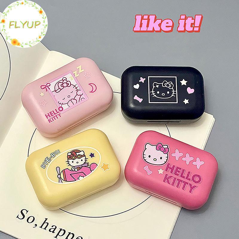 FLYUP กล่องใส่คอนแทคเลนส์ Hello Kitty - ภาชนะเก็บเดินทางแบบพกพา VN