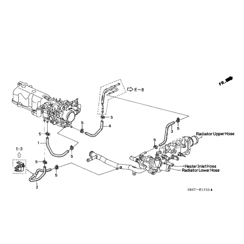 ท่อยางข้างเครื่อง HONDA ACCORD Gen6 G6 งูเห่า 1998-2002