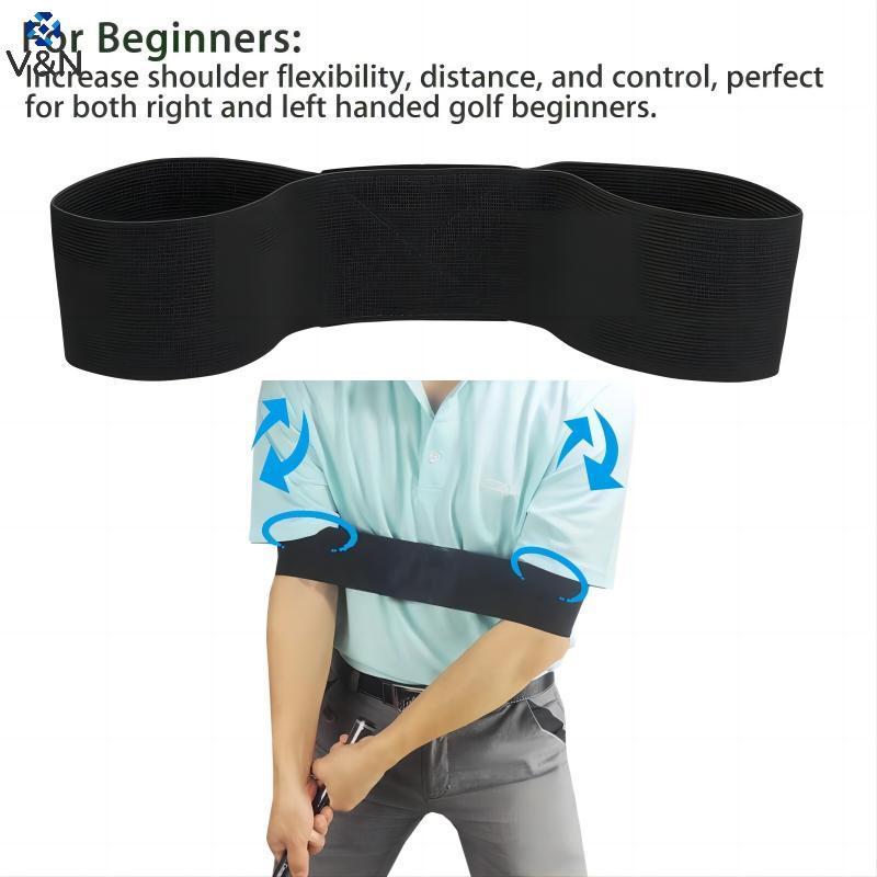 (V&N) 1 PC Elastic Golf Swing Trainer Arm Band Golf Swing Gesture Corrector Training Aid Golf Practi