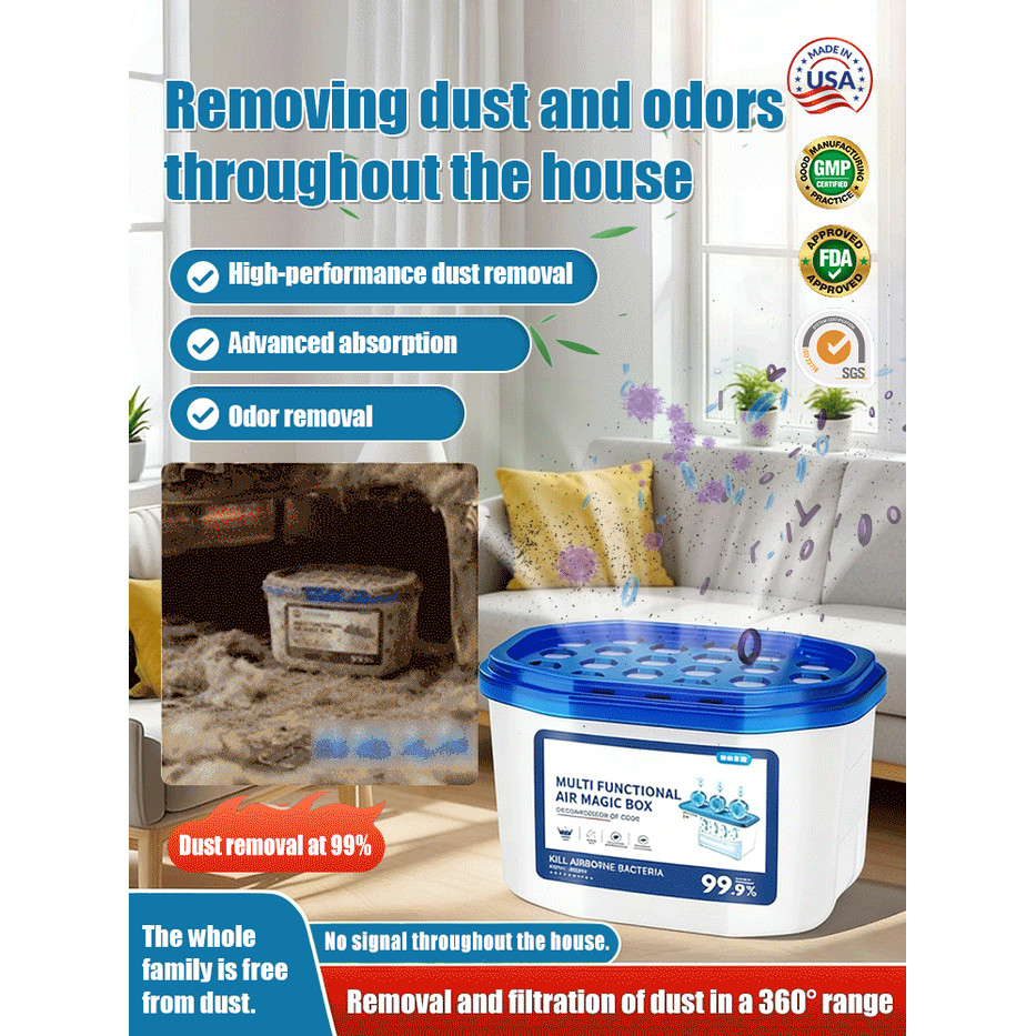 💥ซื้อ 1 แถม 2/COD💥 เครื่องดูดฝุ่นอเนกประสงค์ แรงดูดทรงพลัง ระบบกำจัดฝุ่นอัตโนมัติ 【กล่องเครื่องฟอกอากาศอัจฉริยะสำหรับบ้าน】ฟอกอากาศ 360° ภายใน 5 นาที เครื่องฟอกอากาศแบบพกพา เครื่องกรองอากาศขนาดเล็ก ดักจับ PM2.5 ได้ 99% ไม่ต้องใช้ไฟฟ้า ทำงานเงียบ