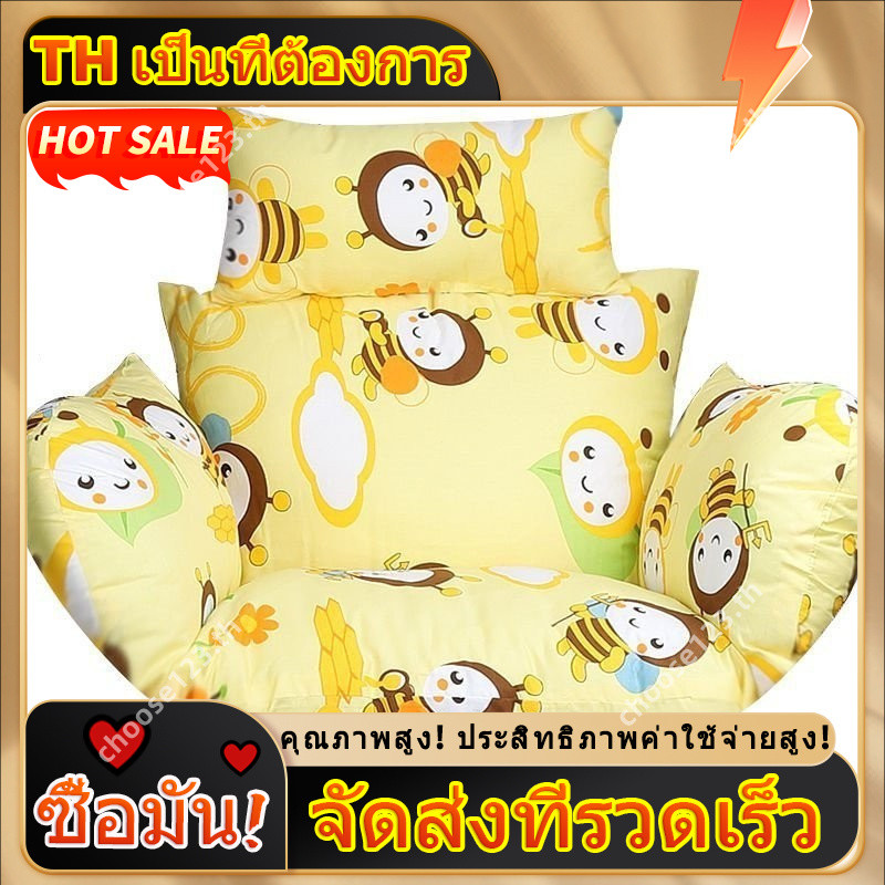 ถอดล้างทําความสะอาดได้เดี่ยวแขวนตะกร้าเบาะรองนั่งเก้าอี้แกว่งรังนกเปลหวายเปลี่ยนผ้าล้าง xilin520.sg 