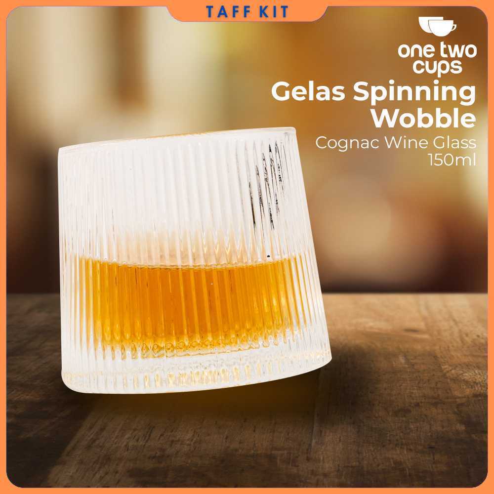 One Two Cups Whisky Crystal Spinning Wobble Rock Glass 150ml - YJ101