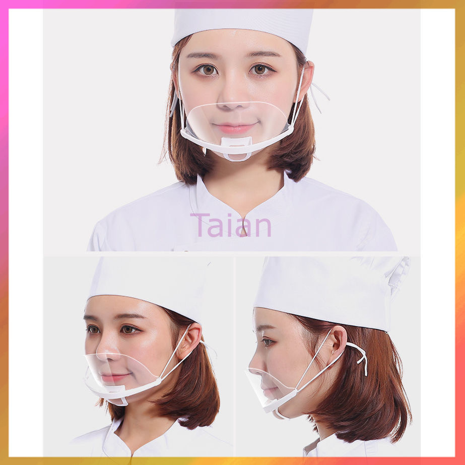 Taian หน้ากากกันน้ำลาย พลาสติก หน้ากากทำอาหาร ทำครัว ที่กันน้ำลาย หน้ากากเชฟ หน้ากากกันน้ำลายแบบใส