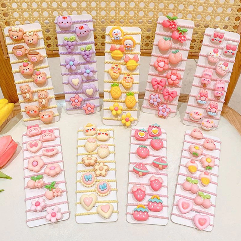 แพ็คละ 10 ชิ้น ชุดยางรัดผมลายการ์ตูนน่ารัก ยืดหยุ่นสูง วัสดุนุ่ม ไม่ทำลายเส้นผม น่ารักและมีสไตล์