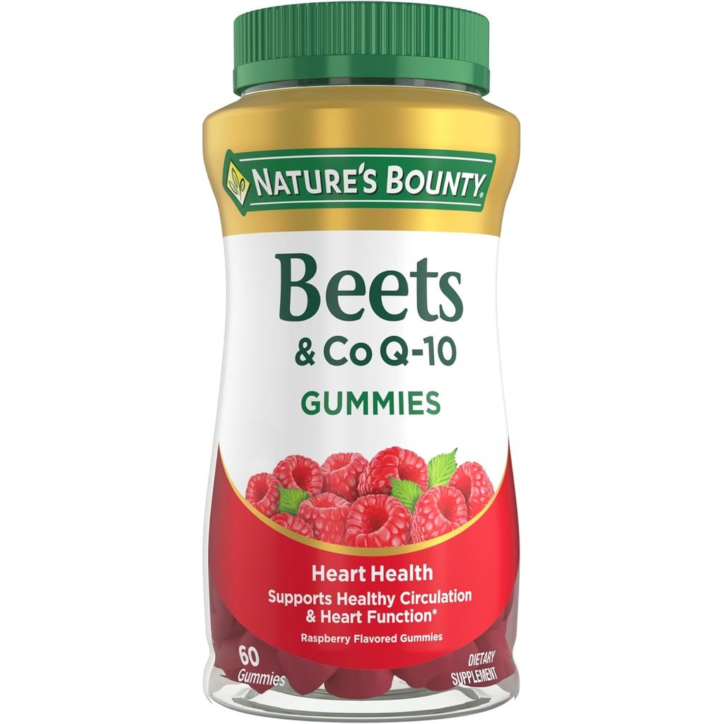 Natures Bounty Natures Bounty Beet & Co Q-10 Heart Healthy Gummy Coenzyme Q10 Beetroot Extract รองรั