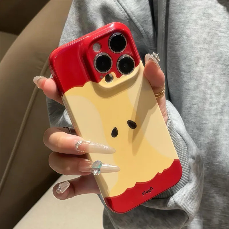 สีเขียว Apple Core สําหรับ iPhone 16 15ProMax 17 8plus 13 12ProMax 11 XSMAX 16 17Pro 14ProMax XR X 1