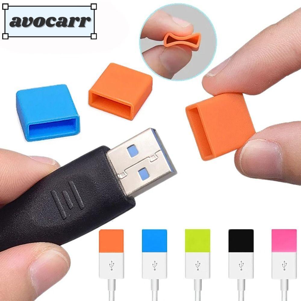 Avocar USB ฝาครอบกันฝุ่นชาย, ซิลิโคนปลั๊กสีทึบ, สายสายข้อมูลโอน Anti-Dust Charging Extension Plug Cap Cover