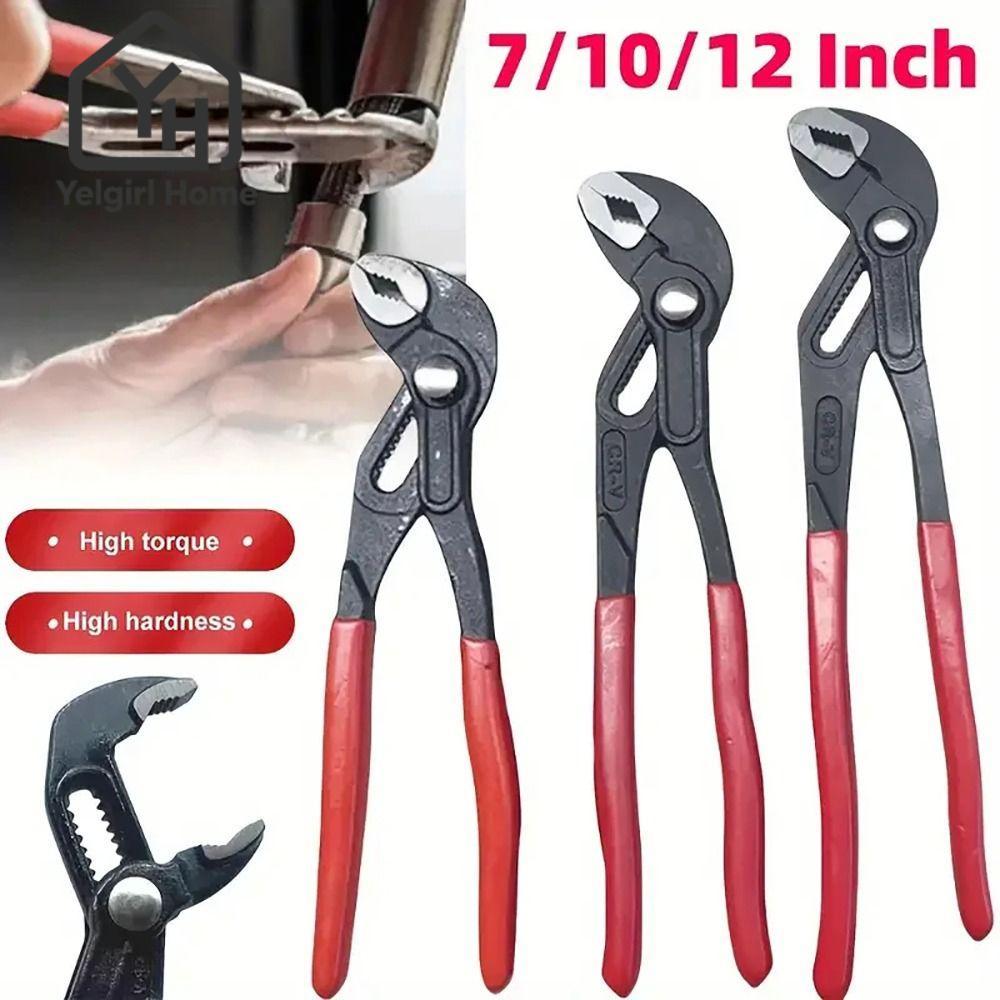 Yelgirlb 1 ชิ้น Clamp ประแจ, Quick-Release Plumber ประปาท่อน้ํา Plier, ปรับเครื่องมือมือในครัวเรือน 7 "/10"/12" ขนาดใหญ่เปิด Waterpump คีม