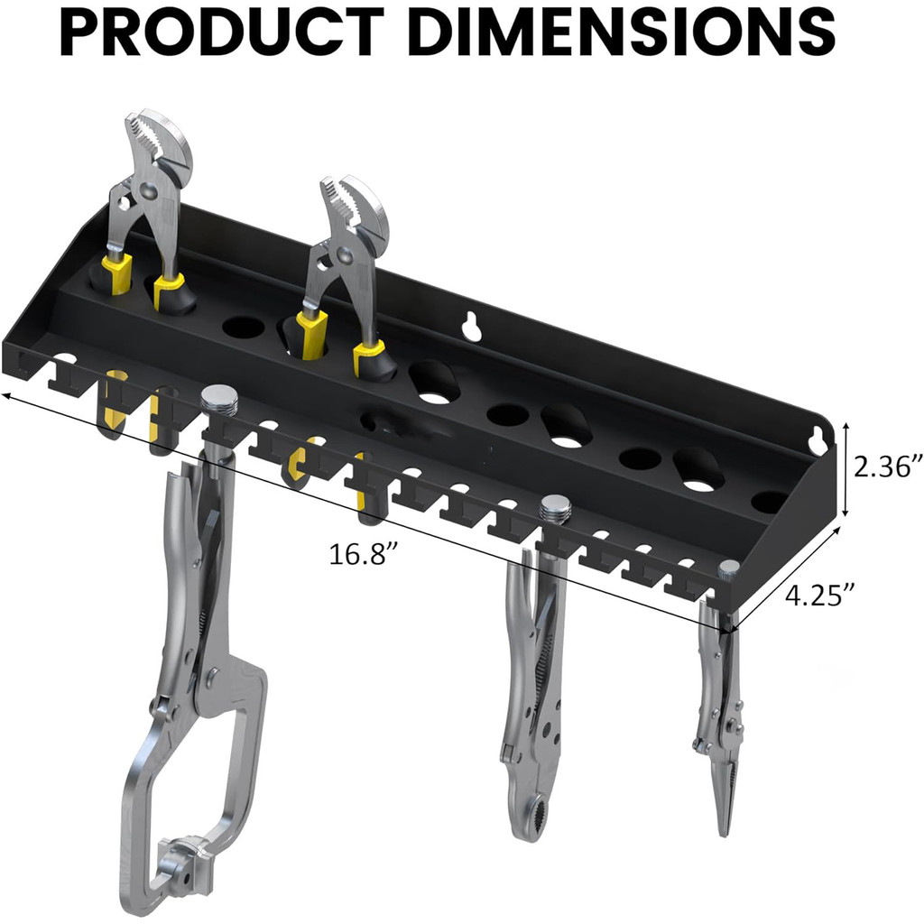 Vise Grip Holder, Wall Mount Pliers Storage Rack Organizer สําหรับการประชุมเชิงปฏิบัติการ, เพิง, โรง