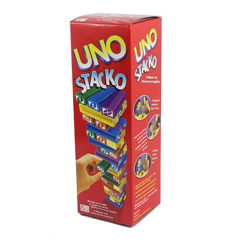 Big Siza UNO STACKO GAME เกมกระดานบล็อกซ้อนเกมสําหรับครอบครัวเกมปาร์ตี้