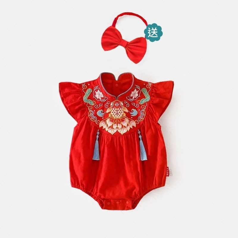 Baby One Hundred Days Catch Week Dress Outing Romper 1.5