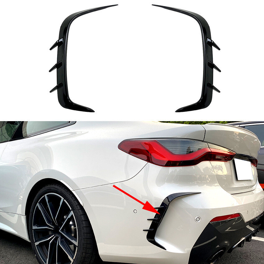 ABS สีดําด้านหลังกันชนสปอยเลอร์มีดลมสําหรับ BMW 4 Series G22 G23 M Sport