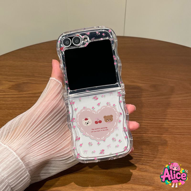 💥Alice💥พร้อมส่งจากไทย !  เคสฟลิปใสแข็งแบบไม่มีมุมขอบ กันกระแทกดีเยี่ยม for Samsung Galaxy  Flip6 Flip5 Flip4  Flip3