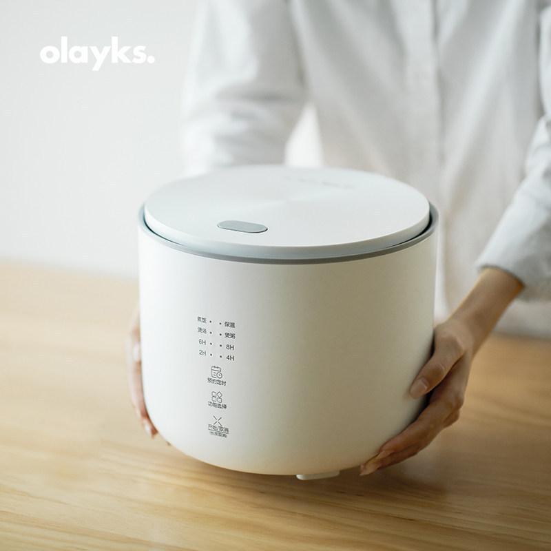 Olayks olayks หม้อหุงข้าวขนาดเล็กมินิหอพักหม้อหุงข้าวมัลติฟังก์ชั่นสมาร์ท 2L Touch Ceramic Glaze Lin