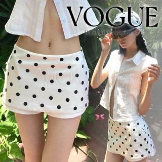 Vogue🌟พร้อมส่ง🌟 กระโปรงกางเกง ทรงเอเข้ารูป ลายจุดสุดเก๋ สไตล์เกาหลี เรียบง่าย (FY5126)