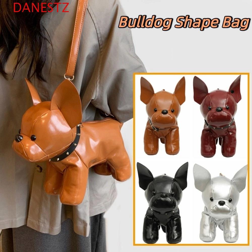 DANESTZ Bulldog Dog Bag, Bulldog Shape สัตว์สามมิติกระเป๋าสะพาย,กระเป๋าถือลําลอง Creative น่ารักการ์ตูน Crossbody Bag Girls