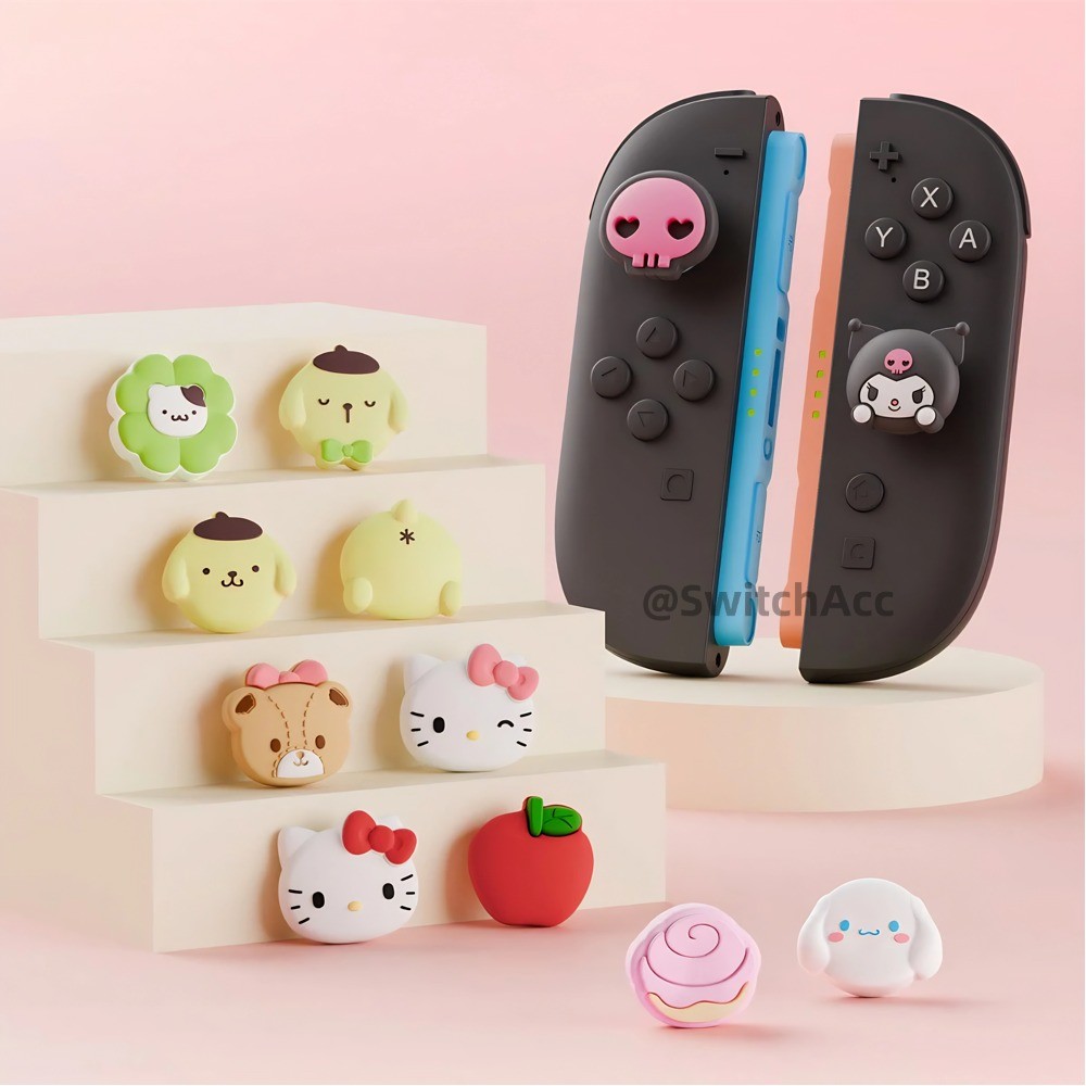 GeekShare ดีไซน์ธีมน่ารัก Rocker Caps น่ารักสําหรับ Nintendo Switch 2 ชุดปุ่มจับนิ้วหัวแม่มือรูปทรงพร้อมสต็อก