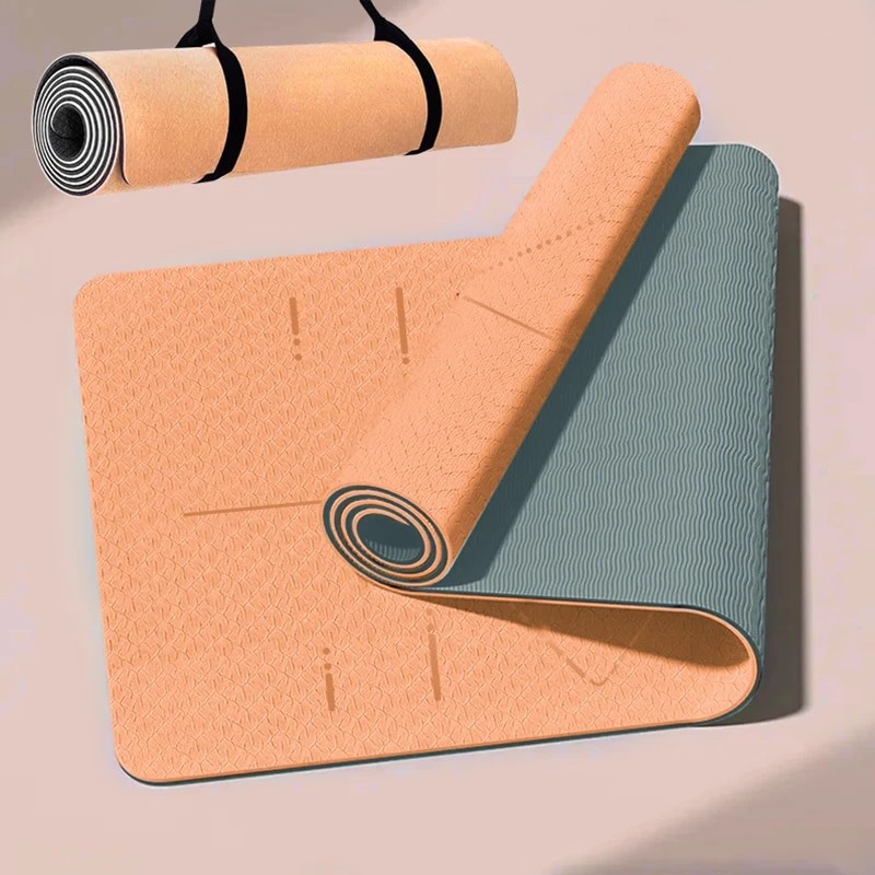 Yoga Mat Non Slip, Eco Friendly Pilates Fitness Mats Anti-Tear Exercise Yoga Mat with Carrying Strap
