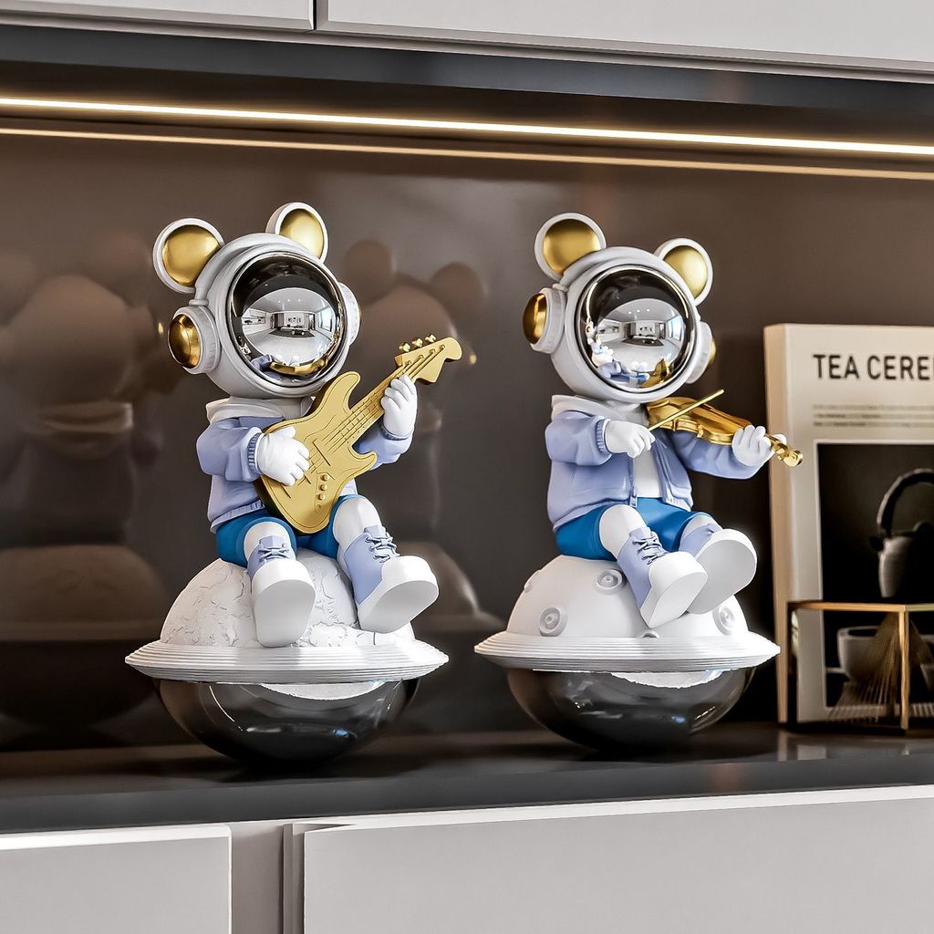 แก้วน้ํานักบินอวกาศ Spaceman ท่านั่งตกแต่งห้องนั่งเล่นศึกษาห้องเด็กเดสก์ท็อปตกแต่งตกแต่งบ้านของขวัญวันเกิดสร้างสรรค์