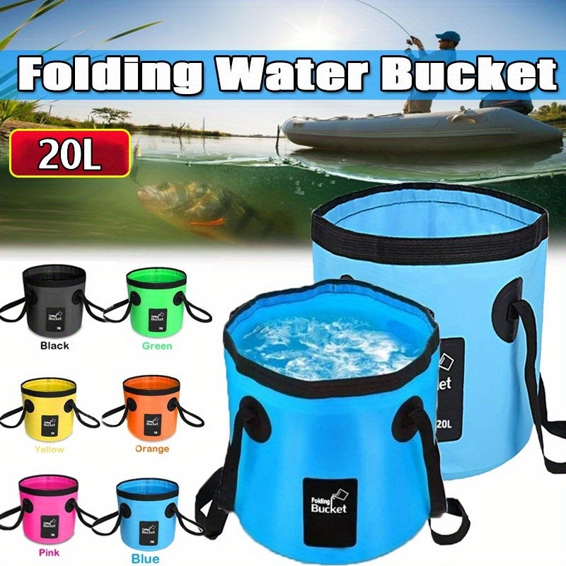 20L Portable Foldable Water Bucket Fishing Bucket Folding Water Container for Travelling Camping Hik
