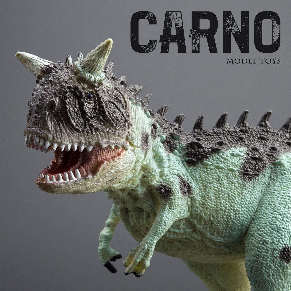 จําลอง Carnotaurus ไดโนเสาร์รูป Solid ของเล่น Horned สัตว์กินเนื้อ Jurassic Park ของขวัญสะสมสําหรับเด็ก