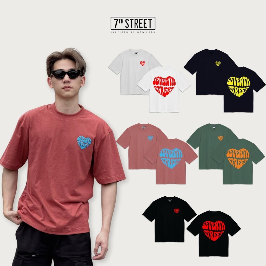 เสื้อโอเวอร์ไซส์ 7th Street ผ้า Cotton เบอร์ 20 เส้นใยcotton100% ระบายความร้อนดีมาก ผ้าหนาอยู่ทรง แพทเทิร์นสไตล์ยุค90...
