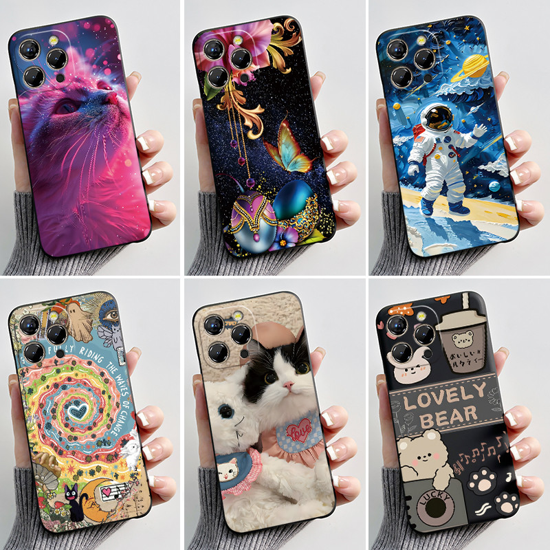ปลอกสําหรับ Oukitel P1 กรณีความงามแฟชั่นแมวน่ารักการ์ตูนสีดําซิลิโคนอ่อนนุ่มปกหลังกันกระแทก TPU เคสโ
